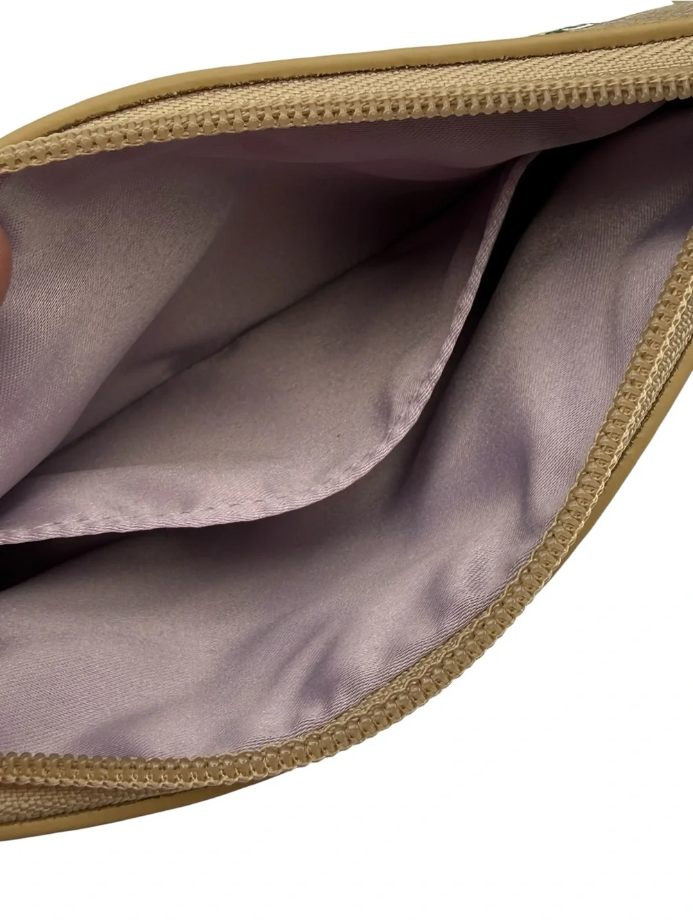 Coach Floral Wristlet in Green, Purple & Gold Trim